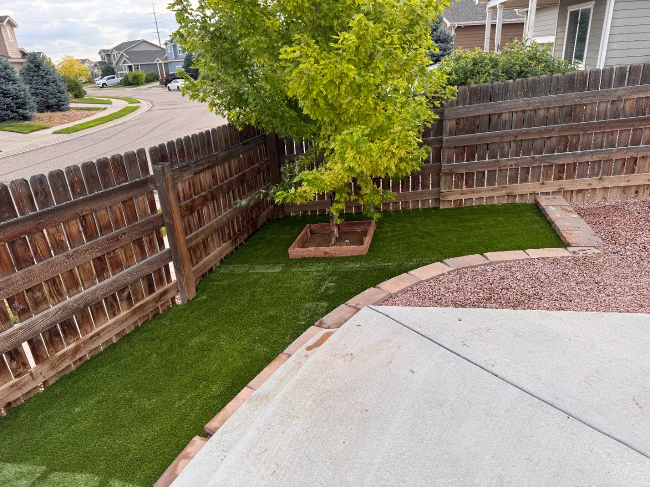 Fresh sod installation